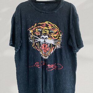 Ed Hardy Tiger T-Shirt | Vintage Grey | Retro Y2K | XXL